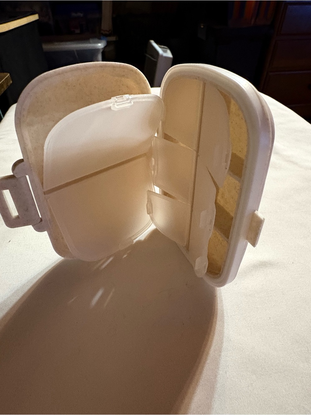 Compact White Travel Pill Organizer